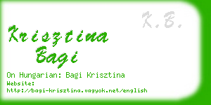 krisztina bagi business card